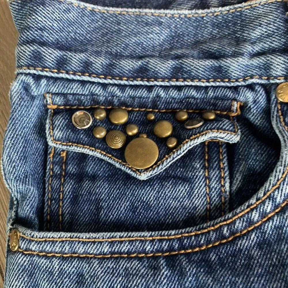 Lawman Western Womens Denim Jeans With Studded Back Pockets Blue Size 15 Classic - Picture 6 of 9